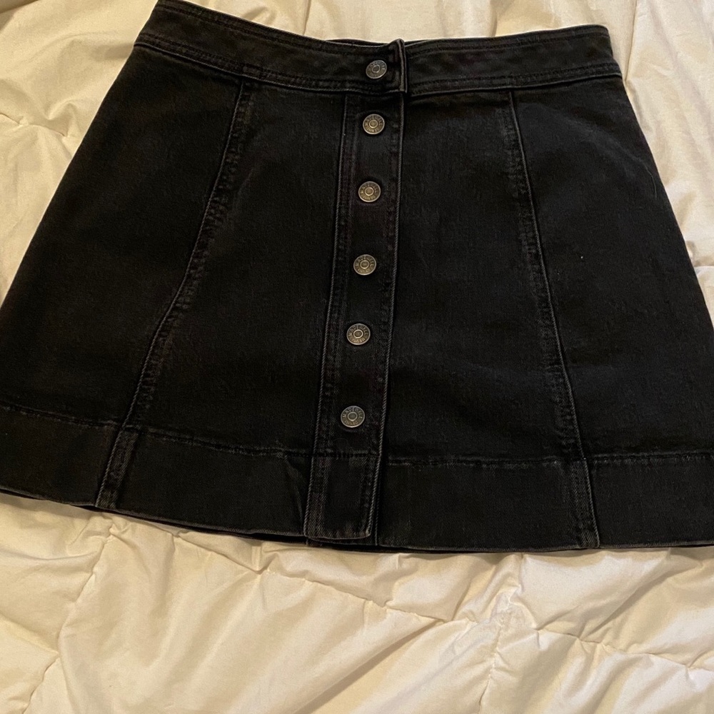 black denim skirt